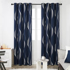 Deconovo Curtains for Living Room, Pattern Blackout Curtains 54 Inches Long | - Image 2