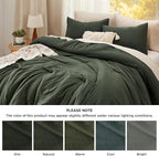 Bedsure California King Comforter Set, Dark Green Soft Prewashed Bedding - Image 7
