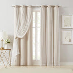 Bujasso Beige 80% Blackout Curtains by Bujasso
