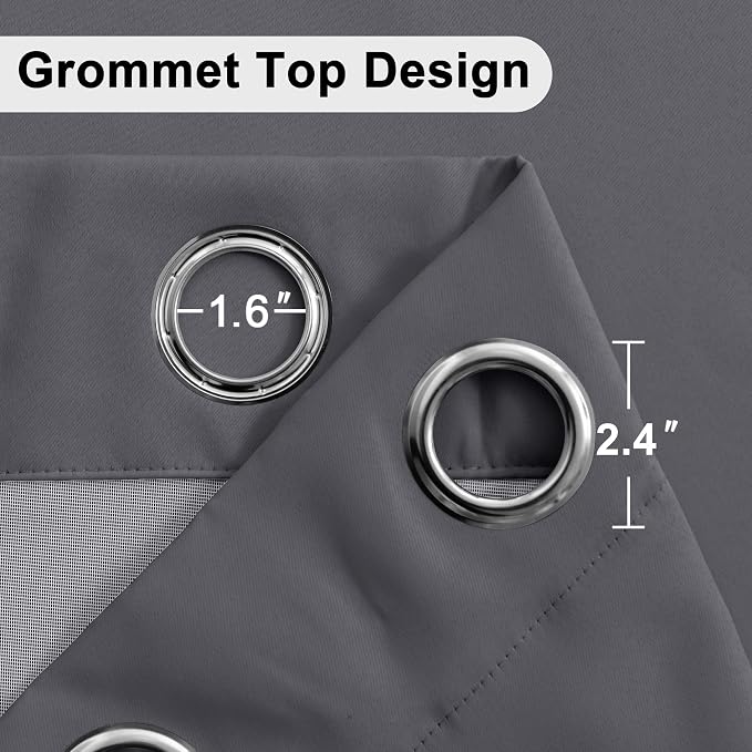 XWZO 100% Blackout Curtains 45 Inches Long - Image 6