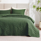 EXQ Home Quilt Set King Size Olive Green 3 Piece, Lightweight Soft Coverlet by EXQHomeTexitleCoLtd
