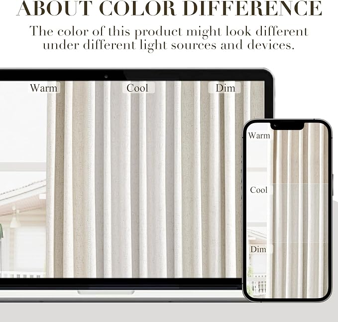 Extra Long 100% Blackout Linen Curtains - Image 9