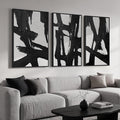 Large Framed Black and White Abstract Wall Art by Cuspin