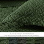 EXQ Home Twin Quilt Set Lightweight Squares Pattern Olive Green Bedding Set | - Image 6