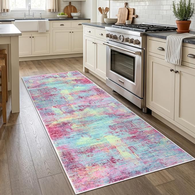 Abstract Runner Rug 3x7 Ft Washable Runners - Image 3