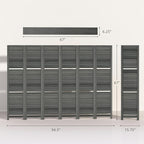 HOMCOM Room Divider with Shelves, 6 Panel, 3 Display Shelves, Folding Storage - Image 7