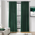 Dark Green Blackout Thermal Insulating Window Curtain Panels by DONREN