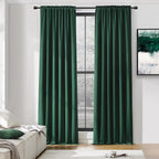 Dark Green Blackout Thermal Insulating Window Curtain Panels by DONREN