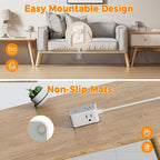 TESSAN Double Ended Flat Plug Power Strip, Twin Extension Cord 12 FT, Dual - Image 5