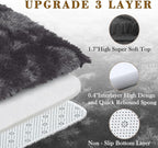 Fluffy Rug Shag Area Rug, Dark Grey Tie-Dyed 3x5 Area Rugs - Image 3