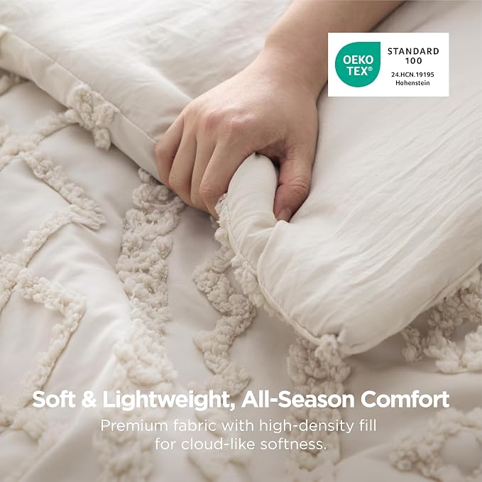 Bedsure Tufted Boho Comforter Set Full Size - Image 3