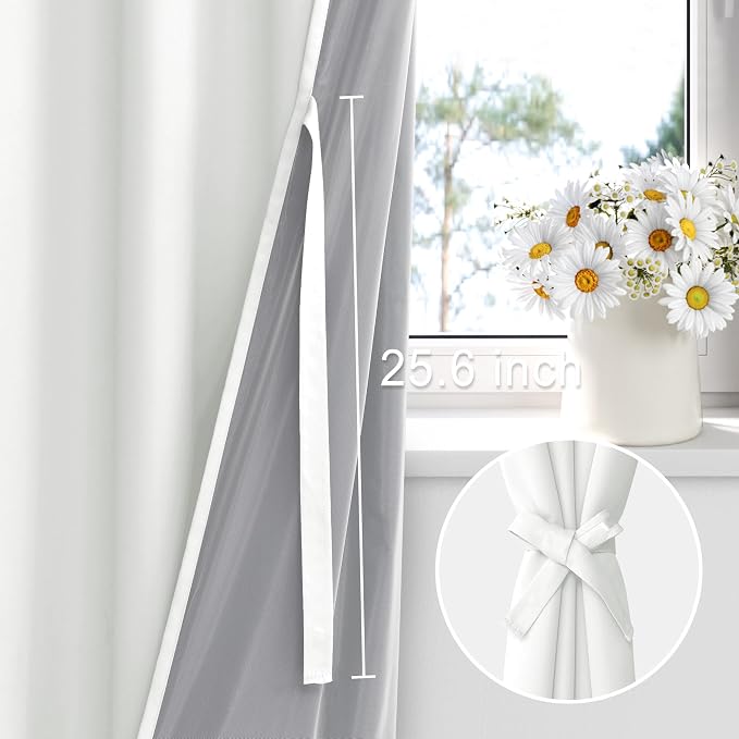 XWZO 100% Blackout Curtains 63 Inches Length - Image 3