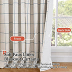 Plaid Curtains 90 Inches Long, 2 Panels Each 52 Wide, 100% Blackout Curtains - Image 3