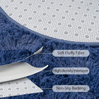 Goideal Fluffy Bedroom Rug, Small Oval Area Rugs, Light Navy Shag Bedside Carpet - Image 6