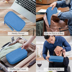 FYY Electronic Organizer, Travel Tech Pouch Bag, Cyan | Wrist Strap, Waterproof - Image 7