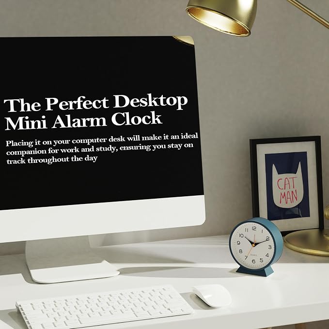 AYRELY® 4.5" Analog Alarm Clock, Small Retro Desk Clock and Table Clock | - Image 5