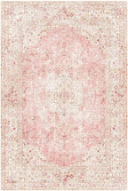 Latte&Fog Large Area Rugs 6x9, Vintage Washable Pink Rugs - Image 5