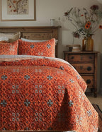 Boho Quilt King Set, 3-Piece Hand-Quilted Bedspread, Lightweight All Season by TEXSTEAD