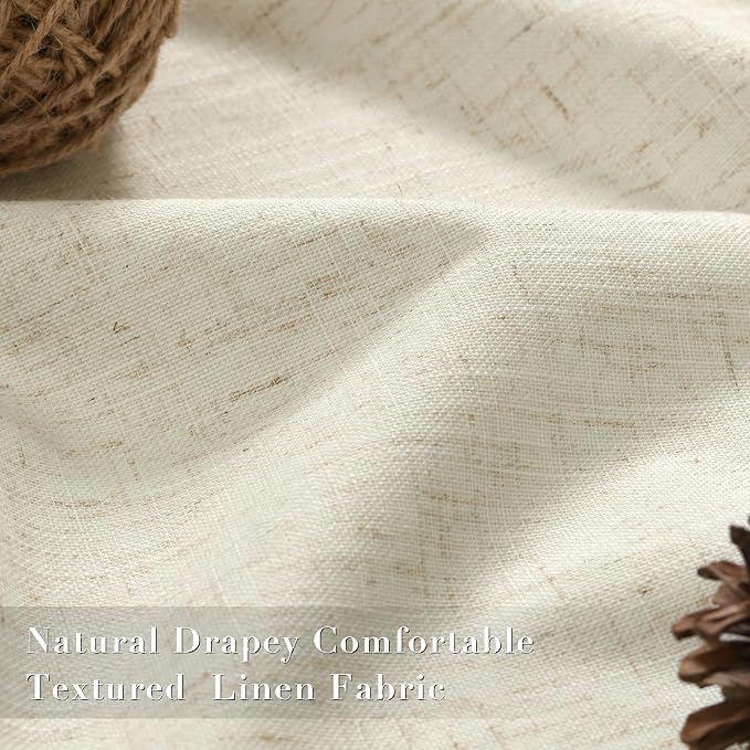 Joywell 100% Blackout Linen Curtains 108 Inches Long - Image 4