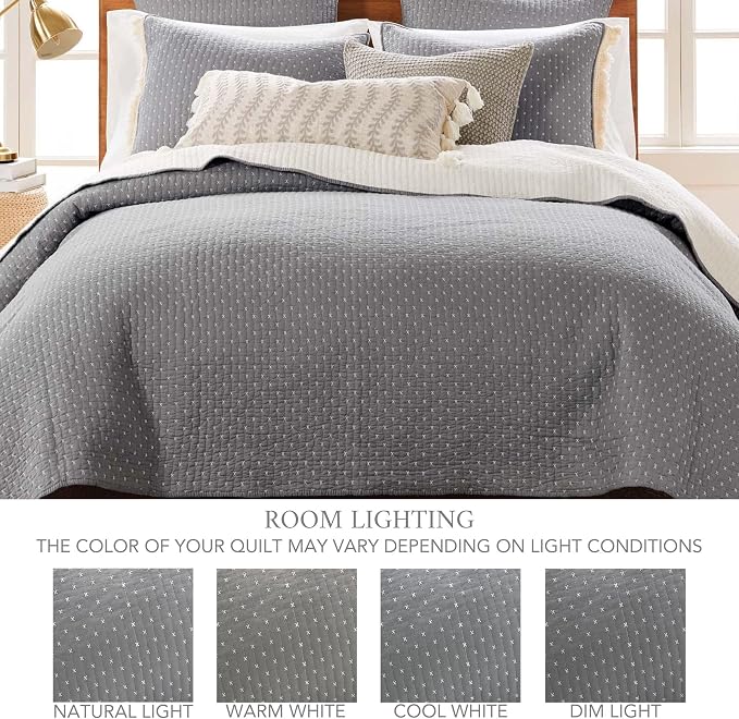 Levtex Home Cross Stitch Reversible Queen Bedspread Set - Image 4