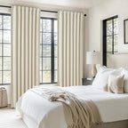 Warm Cream Thick Linen Black Out Curtains 84 Inch Long - Image 5