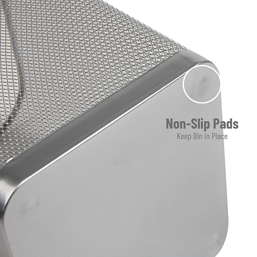 Mind Reader Mesh Trash Can, Square Wastebasket - Image 5