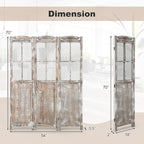 GOFLAME 3-Panel Folding Room Divider, 6FT Paulownia Wood Privacy Screen - Image 7
