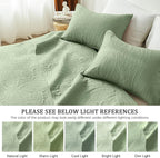 akkialla King Size Quilt Set, Sage Green Ultrasonic Bedspread, Lightweight Soft - Image 5