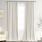 Extra Long 100% Blackout Linen Curtains by Joywell
