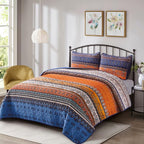 WONGS BEDDING Boho King Quilt Bedding Set, 3 Pieces Bedspread, Breathable - Image 2