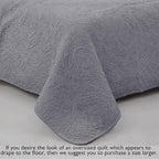 Cozy Line Home Fashions Charcoal Gray Cotton Quilt Set – 3-Piece Solid Textured - Image 6