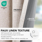Deconovo Faux Linen 100% Blackout Curtains - Image 3