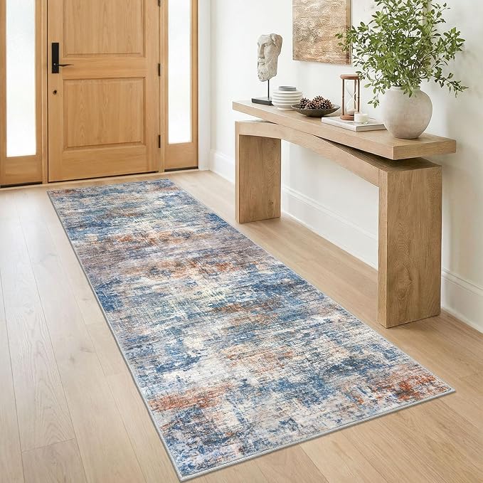 Abstract Runner Rug 3x8 Ft Washable Runners by iOhouze