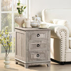 Joaxswe Farmhouse Nightstand Set 2, Oak Night Stand Cabinet - Image 5
