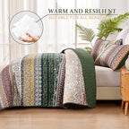 WONGS BEDDING Boho Quilt Set Full Size, Fall Lightweight Bed Decor Bedspread - Image 3