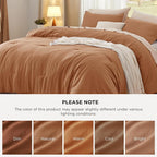 Bedsure Queen Comforter Set, Pumpkin Soft Prewashed Bedding - Image 7