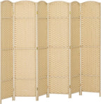 HOMCOM Room Divider 6 Panel Folding Privacy Screen 5.6' Tall Charcoal Gray | by HOMCOM