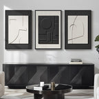 Large 3D Textured Framed Black and White Abstract Wall Art - Image 8