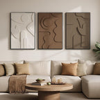 Large 3D Textured Framed Neutral Abstract Wall Art - Image 2