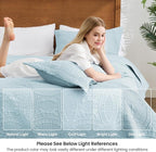 Love's cabin Quilts for Full Bed Spa-Blue Bedspreads Bedding Set - Image 6