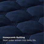 Bedsure Quilts Queen Size, Classic Honeycomb Quilting Comforter Set Navy | - Image 3
