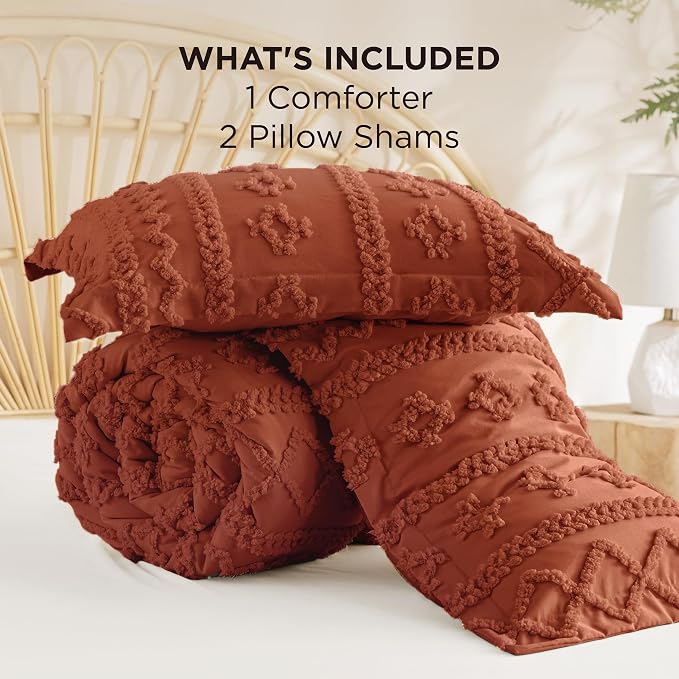 Bedsure Tufted Boho Comforter Set King Size - Image 8
