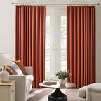 96 Inch Copper Burnt Orange Blackout Curtains - Image 4