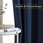 NICETOWN Blackout Navy Curtains & Drapes 48 inch Long - Image 5