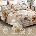 WONGS BEDDING Fall Quilt King Size, Soft Microfiber Reversible Bed Cover Set - Image 3