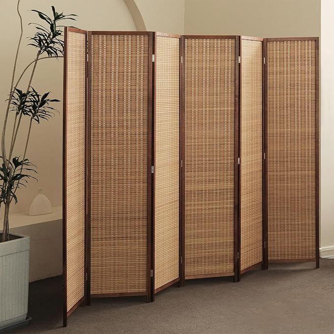 6 Panel Bamboo Room Divider by Furnnylane