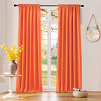 Vibrant Orange Light Reducing Curtains 90 Inches Long by DONREN