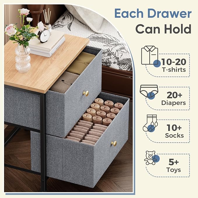 DUMOS Nightstand, Bedside Table - Image 6