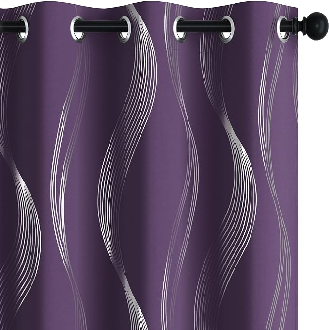Deconovo Curtains for Living Room, Pattern Blackout Curtains 84 Inches Long | by Unknown