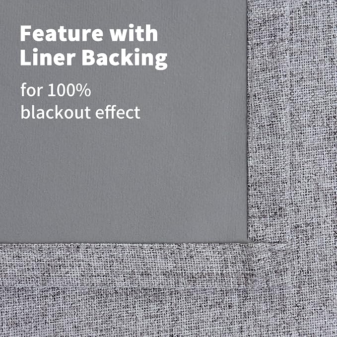 YoungsTex Short Linen Blackout Curtains - Image 8